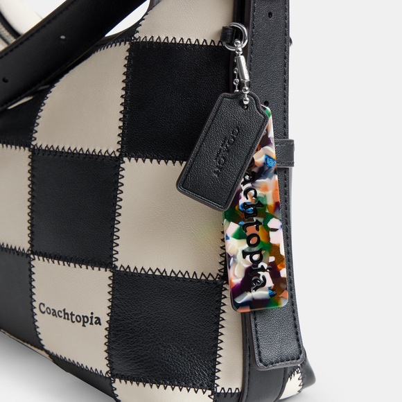 Coach Alter/Ego Slouchy Shoulder Bag In Checkerboard Upcrafted Leather Purses - Picture 12 of 12